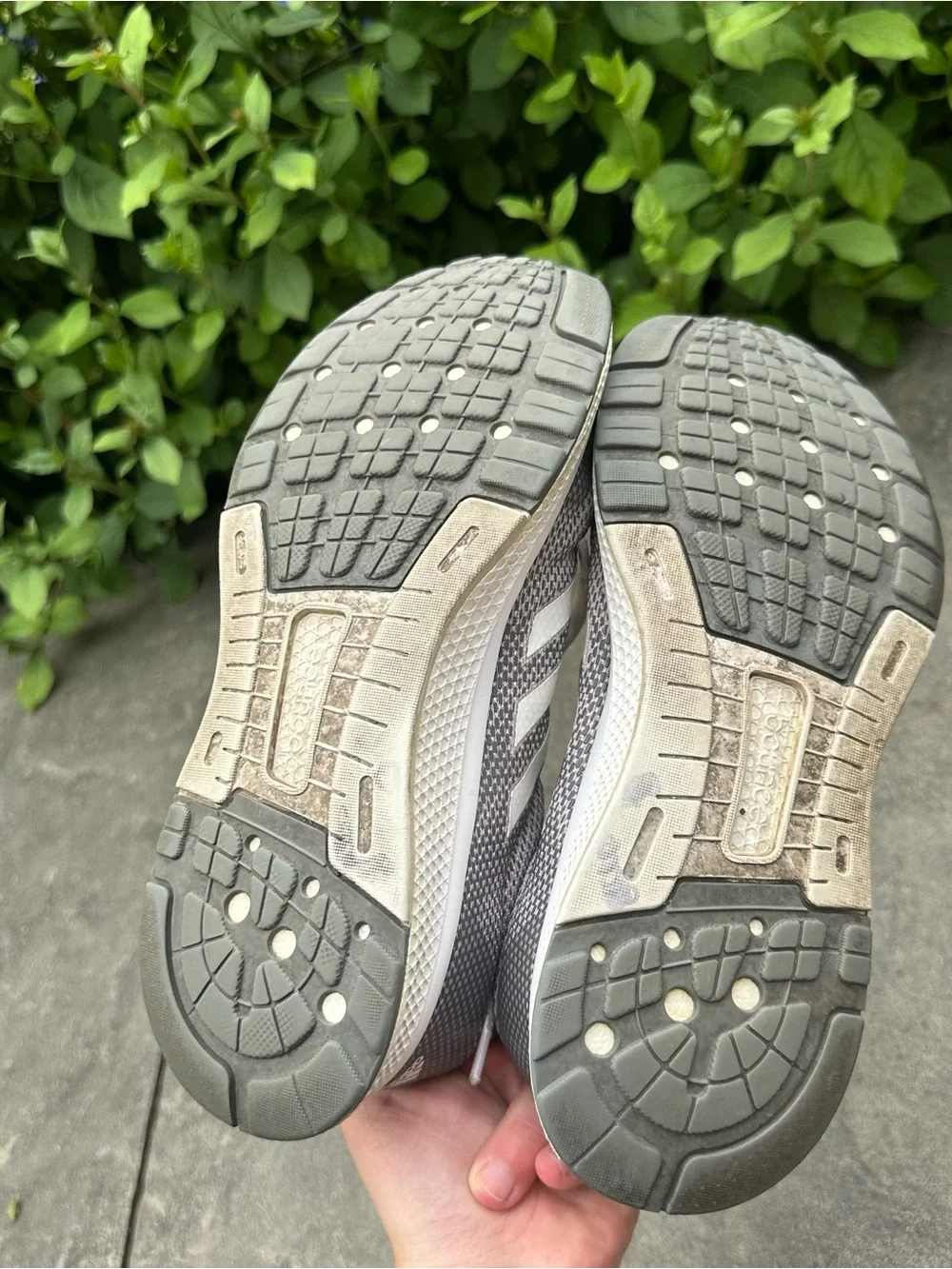 adidas Women's Taupe Mesh Athletic Sneakers with White Stripes